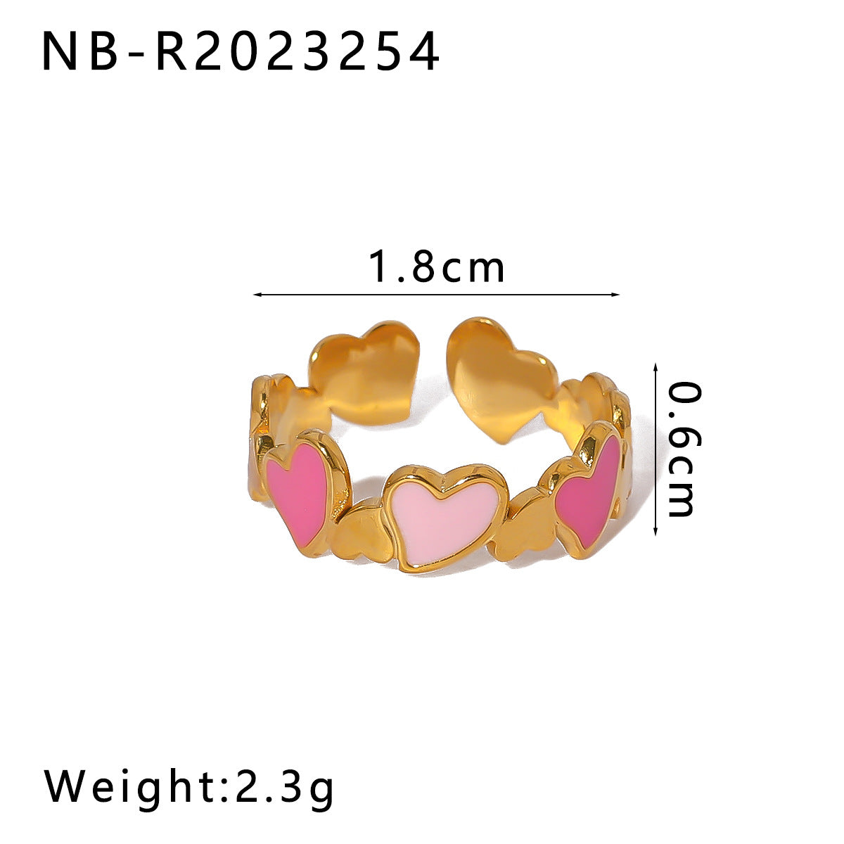 Wholesale Stainless Steel Enamel Oil Drip Colorful Flower Love Adjustable Titanium Steel Bohemian Style Open Rings